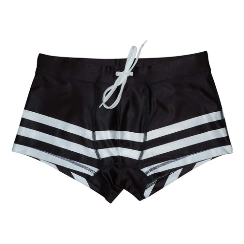 Square Leg Swimsuit - Black Stripe