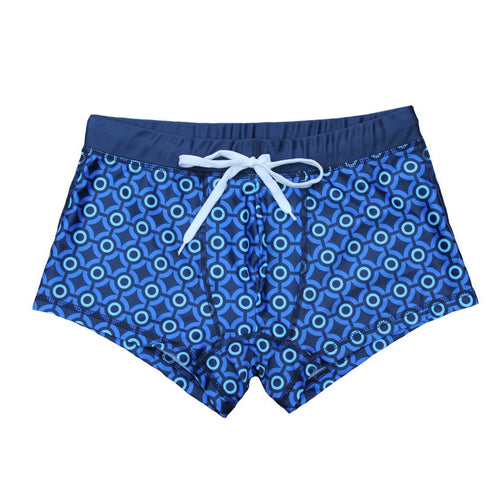 Square Leg Swimsuit - Retro Blue