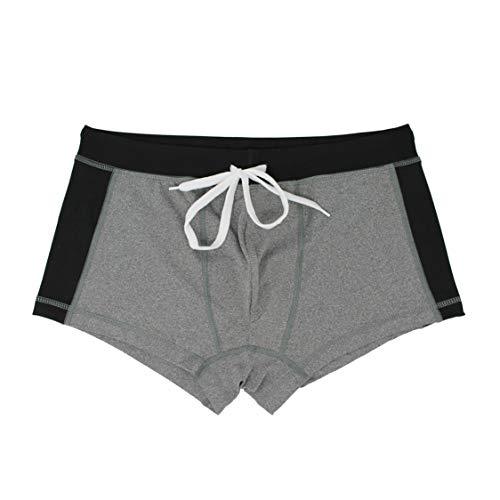 Square Leg Swimsuit - Classic Series: Heather Grey & Black